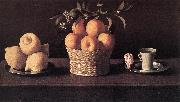 ZURBARAN  Francisco de Still-life with Lemons, Oranges and Rose painting